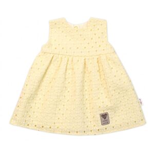 Baby Nellys Lehké Handmade šatičky Madeira, žluté, vel. 68 - 80 (9-12m)