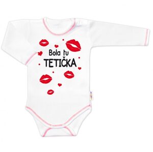 Baby Nellys Body dlouhý rukáv s vtipným textem Baby Nellys, Bola tu TETIČKA - 62 (2-3m)