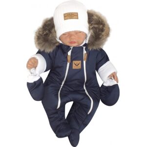 Z&Z Z&Z Zimní kombinéza s dvojitým zipem, kapucí a kožešinou + rukavičky, Angel - granát, 80