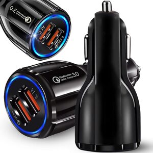 Verk Group Autonabíječka do zapalovače s 2xUSB QuickCharge 3.0 černá