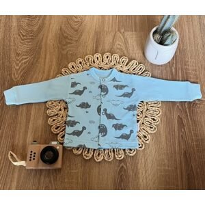 Mamatti Novorozenecká bavlněná košilka, kabátek, Mamatti, Dino park - modrá s potiskem