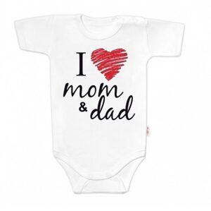 Baby Nellys Body krátký rukáv Baby Nellys, I love mom & dad, unisex - 86 (12-18m)