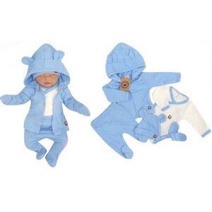 Z&Z Sada do porodnice 5D, body, polodupačky, kabátek, čepička, rukavičky Z&Z, modrá