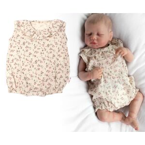 Baby Nellys Body s nohavičkami, mušelín, Růžička, Baby Nellys - ecru, vel. 86 - 86 (12-18m)