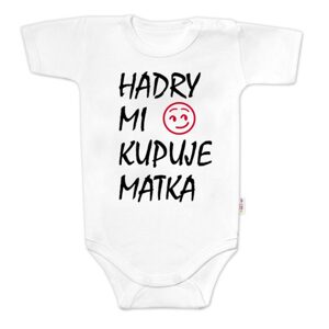 Baby Nellys Body krátký rukáv Hadry mi kupuje matka, Baby Nellys, bílé