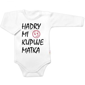 Baby Nellys Body dlouhý rukáv Hadry mi kupuje matka, Baby Nellys, bílé, vel. 80