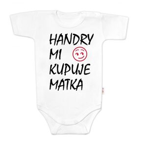 Baby Nellys Body krátký rukáv Handry mi kupuje matka, Baby Nellys, bílé - 68 (3-6m)