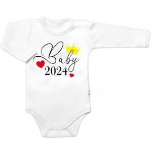 Baby Nellys Body dlouhý rukáv Baby 2024, Baby Nellys, bílé, vel. 86 - 86 (12-18m)