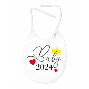 Baby Nellys Nepromokavý bryndáček, 24 x 27 cm - Baby 2024, Baby Nellys - bílý