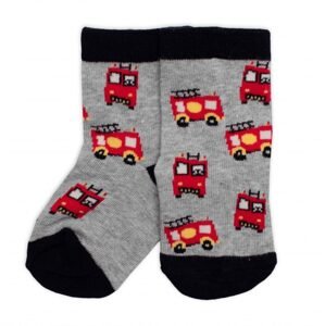 BN Dětské bavlněné ponožky Hasiči - šedé