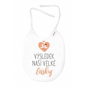 Baby Nellys Nepromokavý bryndáček, 24 x 27 cm - Výsledek naší velké lásky, Baby Nellys - bílý