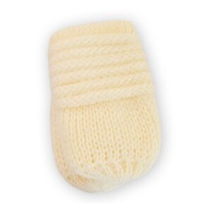 Baby Nellys Kojenecké rukavičky pletené, zimní - smetana, Baby Nellys - 56-68 (0-6 m)