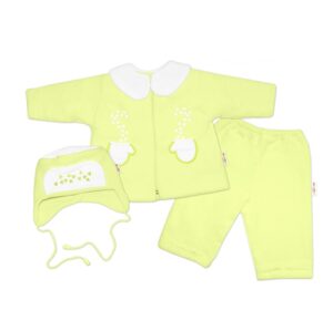 Baby Nellys Kabátek, čepička a kalhoty Baby Nellys ®- zelená - 68 (3-6m)