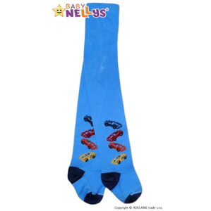 Baby Nellys Bavlněné punčocháče Baby Nellys ® - 4 autička sv. modré