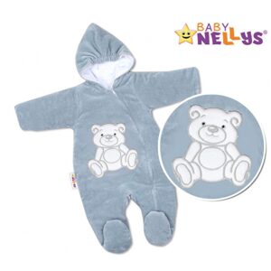 BABY NELLYS Kombinézka/overálek Teddy Bear, velikost: 68 - šedá