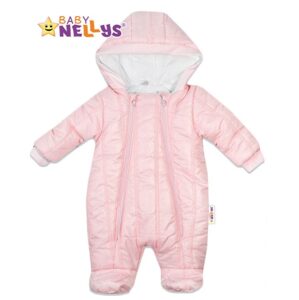 Baby Nellys Kombinézka s kapuci Lux Baby Nellys ®prošívaná - sv. růžová, vel. 62