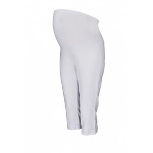 Be MaaMaa Těhotenské 3/4 kalhoty s elastickým pásem - bílé, vel. M - L (40)