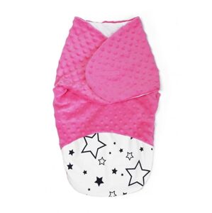 Baby Nellys Zavinovačka, spacáček s minky, 0-6m - Hvězdy a hvězdičky, minky růžová - 56-68 (0-6 m)