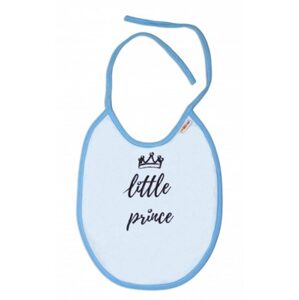 Baby Nellys Nepromokavý bryndáček Baby Nellys velký Little prince, 24 x 23 cm - sv. modrá