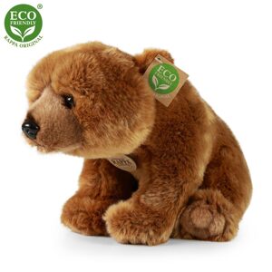 RAPPA Plyšový medvěd Grizzly sedící 30 cm ECO-FRIENDLY