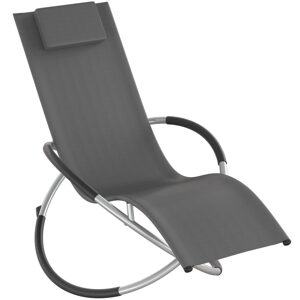 tectake 404995 lehátko paulina – ergonomické a skládací s nosností 150 kg - šedá - šedá