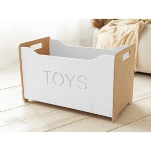 Woodisio Box na hračky TONI - Transparentní lak - bílá - Maxi