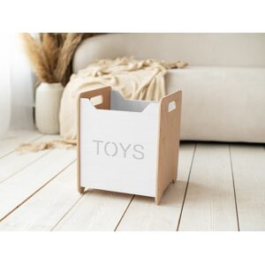 Woodisio Box na hračky TONI - Transparentní lak - bílá - Mini