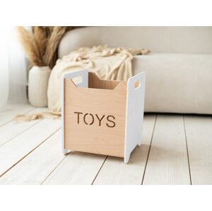 Woodisio Box na hračky TONI - Bílá - transparentní lak - Mini