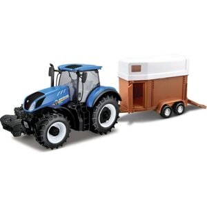 Bburago 2020 Bburago 1:32 Farm Traktor New Holland s vlečkou pro koně