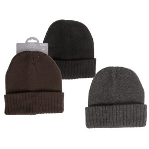 Mužská zimní čepice, základní, univerzální velikost, 120g, 100% polyakryl, s hlavičkovou kartou, 3 barvy (černá, tmavě šedá, taupe)