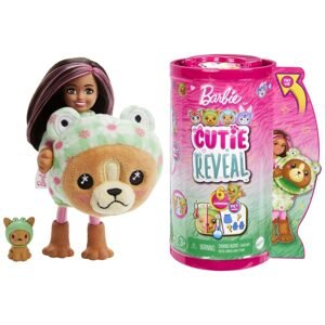 MATTEL BRB CUTIE REVEAL CHELSEA V KOSTÝMU - PEJSEK V ZELENÉM KOSTÝMU ŽABKY