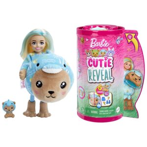 MATTEL BRB CUTIE REVEAL CHELSEA V KOSTÝMU - MEDVÍDEK V MODRÉM KOSTÝMU DELFÍNA