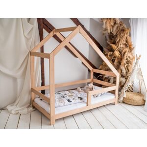 Woodisio Domečková postel NELA - Přirodní dřevo - 200 x 80