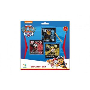 DODO Škrabací obrázek 3ks barevný Tlapková patrola/Paw Patrol 20x20cm na kartě