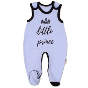 Baby Nellys Kojenecké bavlněné dupačky, Little Prince - modré, vel. 62 - 68 (3-6m)