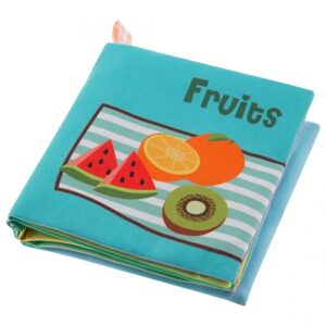 BocioLand Měkká, šustící, kontrastní knížka pískací - Fruits