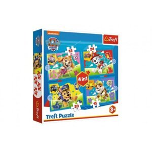 Trefl Puzzle 4v1 Štěňata v běhu Tlapková patrola/Paw Patrol 28,5x20,5cm v krabici 28x28x6cm