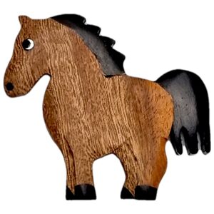 Dvěděti Dřevěná magnetka velká Kůň