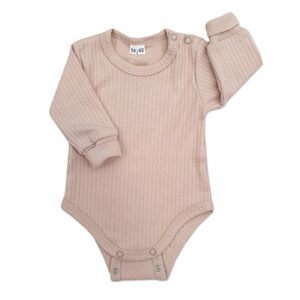 Z&Z Rostoucí body dlouhý rukáv, žebrovaná bavlna, béžová - 80-86 (12-18m)