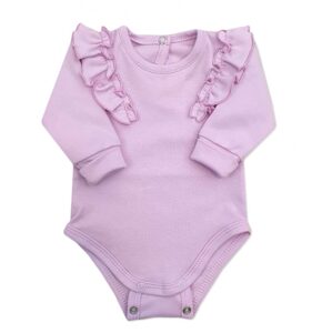 Z&Z Rostoucí body dlouhý rukáv s volánky, bavlna, sweet lila - 68-74 (6-9m)