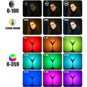 Profesionální fotografické LED světlo - 360 barev, 20 režimů