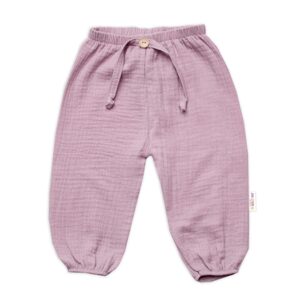 Baby Nellys Mušelínové kalhoty Girl, Hand Made, pudrově růžové, vel. 74