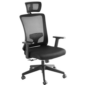 tectake 405324 ergonomická kancelářská židle phoibe s nastavitelnou opěrkou hlavy - černá černá Polyamid