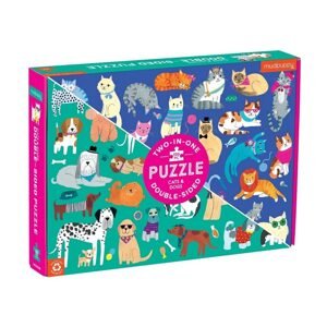 Mudpuppy Oboustranné puzzle Psi a kočky 100 dílků