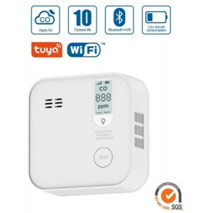 Wifi detektor Oxidu uhelnatého (CO) TUYA Smart s certifikací EN50291-1.