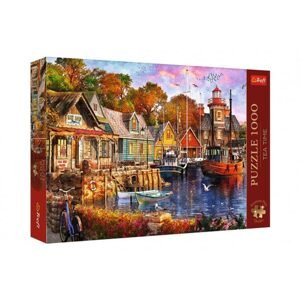 Trefl Puzzle Premium Plus - Čajový čas: Přímořský přístav 1000 dílků 68,3x48cm v krabici 40x27x6cm