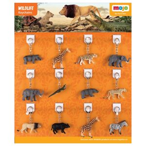 Mojo Displej 36 ks přívěšků na klíče - zvířátka ze zoo