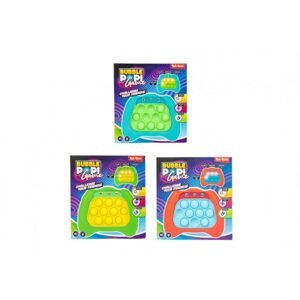 Teddies Bubble pops Praskající bubliny silikon postřehová hra na baterie se světlem,zvukem 3 barvy v krab.